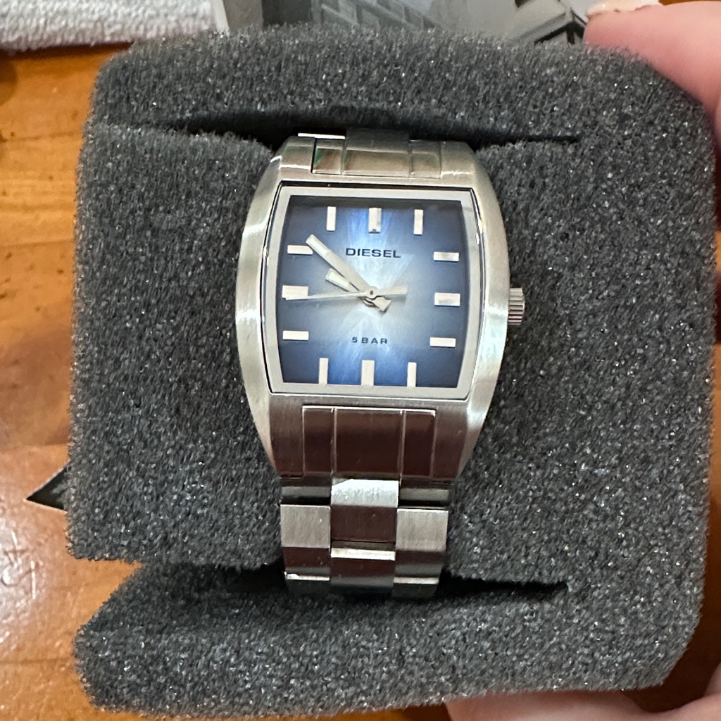 Diesel Silver Bracelet Watch With Blue Dial